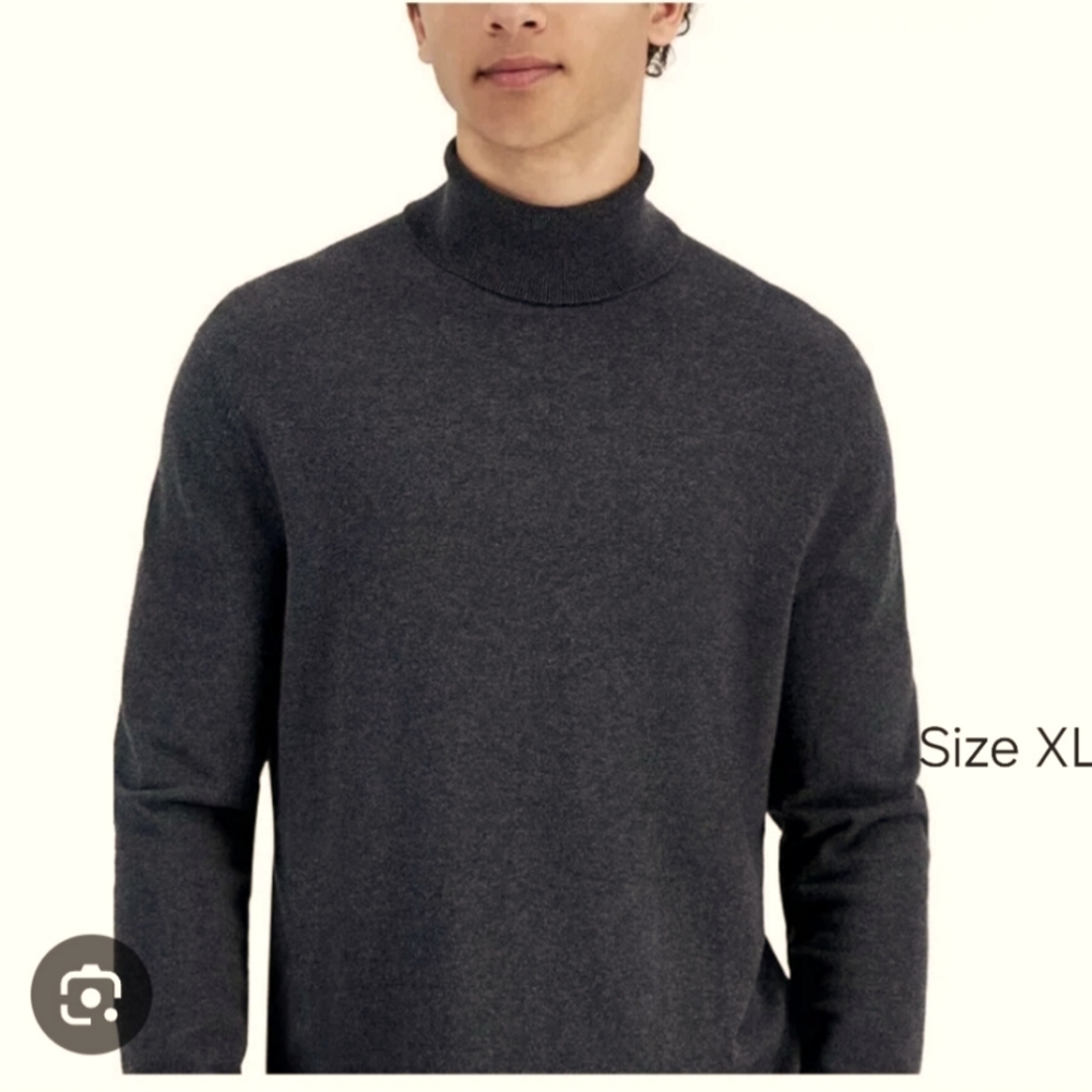 ALFANI Men's Gray Turtleneck Sweater